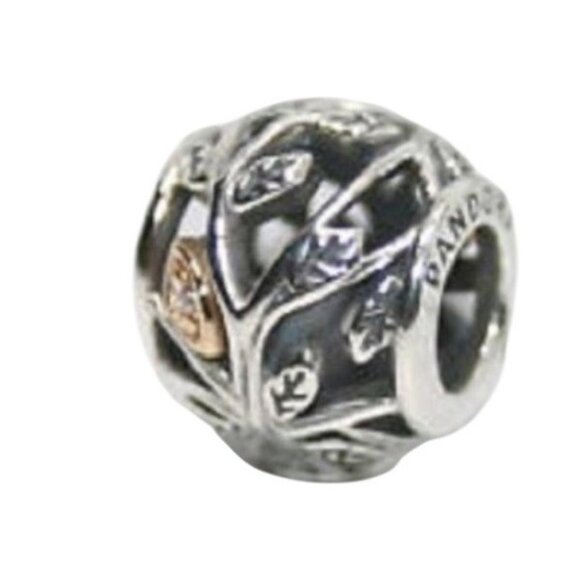 Pandora 925 Sterling Silver 14k Gold Family Bead Tree Charm 791205CZ 2 Tone New - Picture 3 of 6